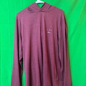 Bugatchi Maroon Flex Hoodie Adios Branded — Size L